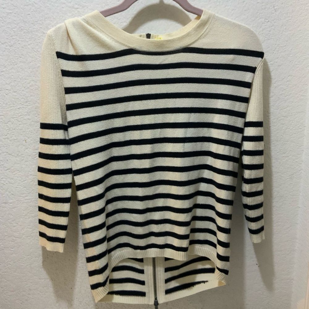 Pam & Gela  Back zip Striped Sweater Size P
